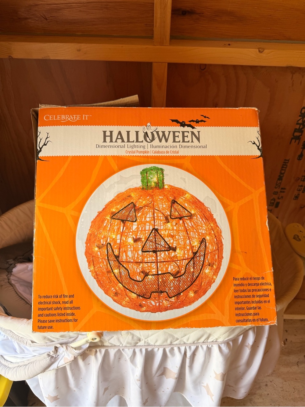 Celebrate It Orange Lighted Jack-o'-Lantern Pumpkin Décor